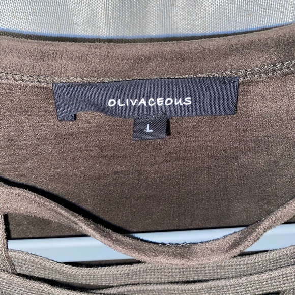 Olivaceous Suede V-Cut Tee - Picture 2 of 10